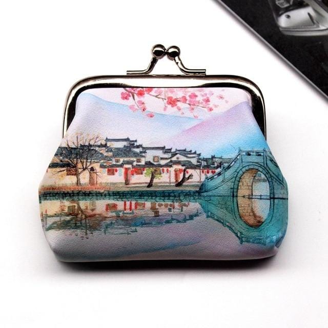 Vintage Women Printing coin Purses girl hasp Zero Wallet Ladies Clutch change purse Female mini money Bag PU Leather Carteira /5