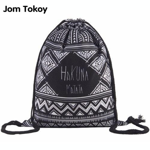 Hakuna matata Women geometric Backpack 3D printing travel softback women mochila drawstring bag mens backpacks