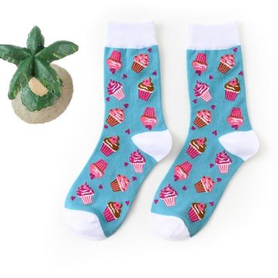 Women Happy Funny Socks With Print Art Cute Warm Winter Socks With Avocado Sushi Food Cotton Fashion Harajuku Unisex Sock 1 Pair