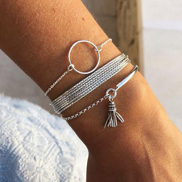 Fashion gold bracelet women and bracelets 2019 ladies boho circle knot adjustable bracelet female fashion jewelry Drop shipping