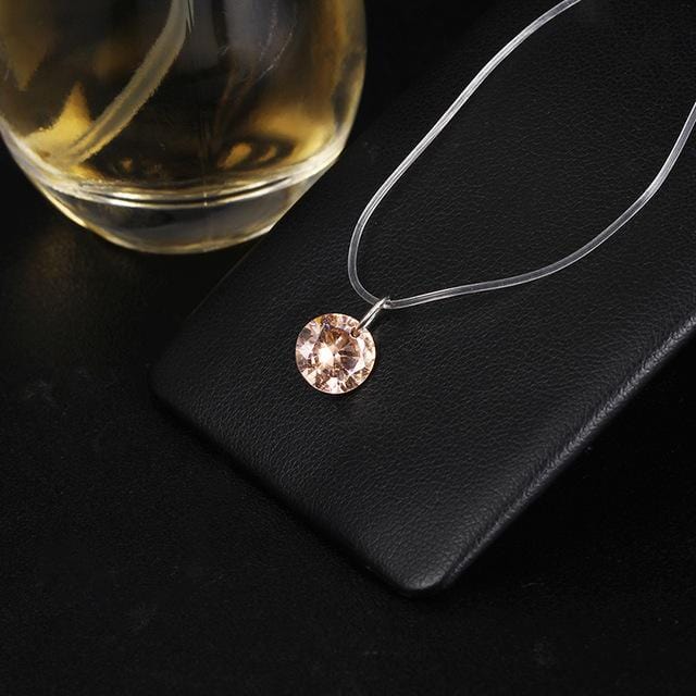 2019 New mermaid tear necklace Meteorite pendant transparent fishing line Invisible women's necklace Jewelry clavicle chain