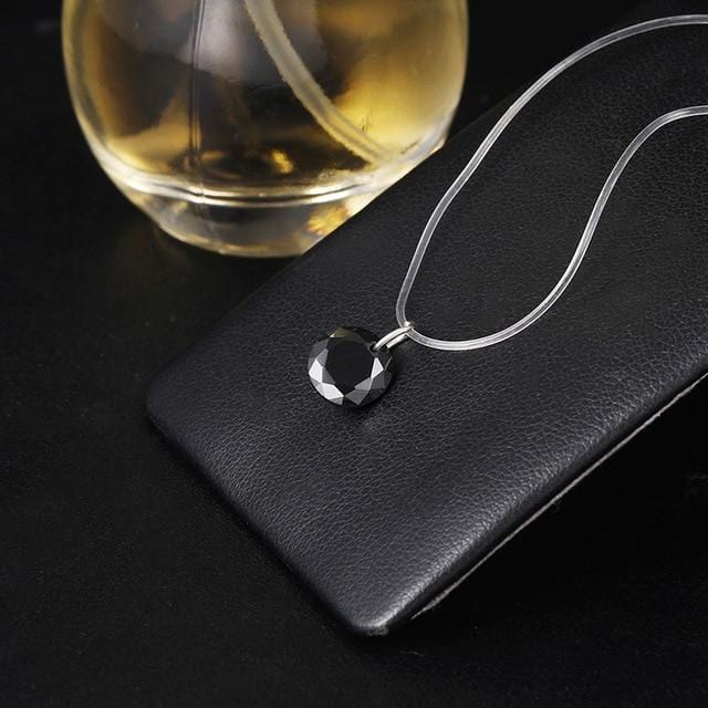 2019 New mermaid tear necklace Meteorite pendant transparent fishing line Invisible women's necklace Jewelry clavicle chain