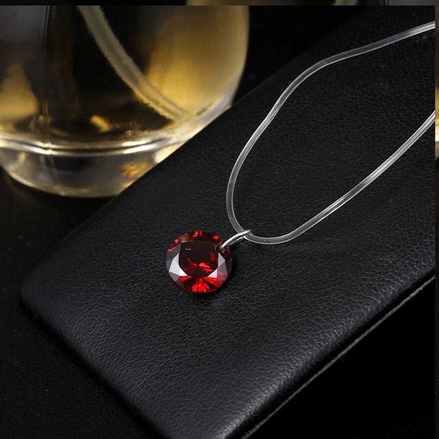 2019 New mermaid tear necklace Meteorite pendant transparent fishing line Invisible women's necklace Jewelry clavicle chain