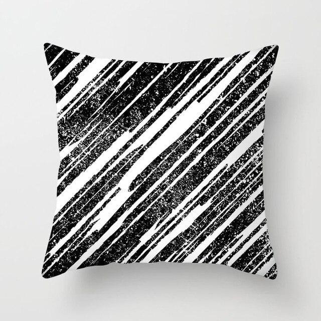 Buy 5 Get 1 Free Black and White Geometric Abstract Decorative Pillowcases Polyester Throw Pillow Case Geometric Pillowcase