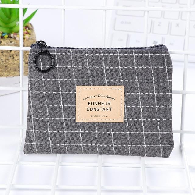 1PC Unisex Canvas Purse Card Key Mini Purse Pouch Canvas Bag Small Zipper Coin Purse Card Holder Wallet Four Colors Available