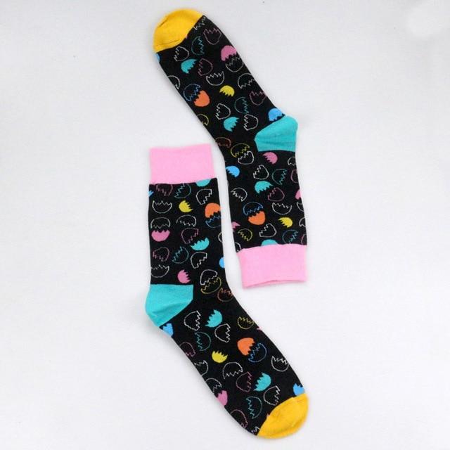 Women Personality Couples Socks Funny Happy Socks Cotton Men Socks Female Soks Egg Rabbit Feather Sheep Leaves Socks