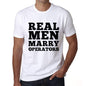 Real Men Marry Operators Mens Short Sleeve Round Neck T-Shirt - White / S - Casual