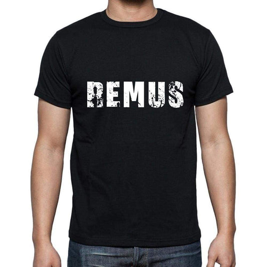remus Men's Short Sleeve Round Neck T-shirt , 5 letters Black , word 00006 - Ultrabasic