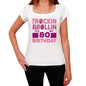 Rockin&rollin 80 White Womens Short Sleeve Round Neck T-Shirt Gift T-Shirt 00343 - White / Xs - Casual