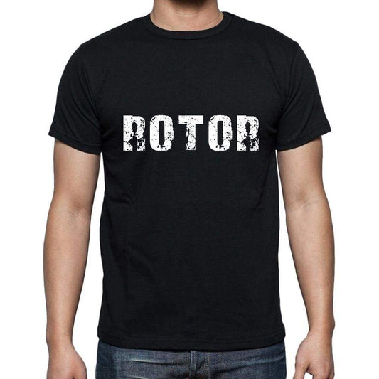 Rotor Mens Short Sleeve Round Neck T-Shirt 5 Letters Black Word 00006 - Casual