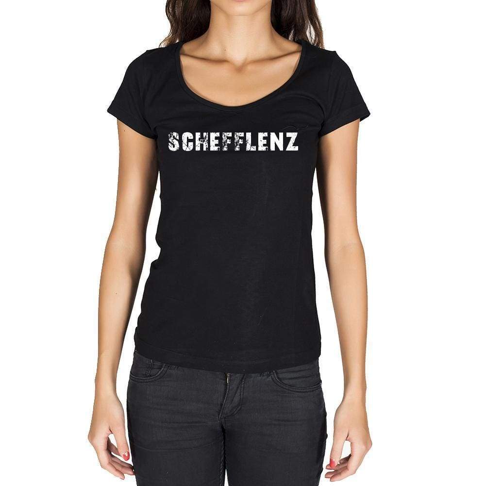 Schefflenz German Cities Black Womens Short Sleeve Round Neck T-Shirt 00002 - Casual