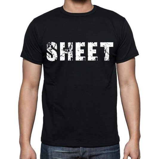 Sheet White Letters Mens Short Sleeve Round Neck T-Shirt 00007