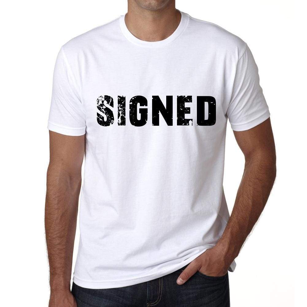 Signed Mens T Shirt White Birthday Gift 00552 - White / Xs - Casual