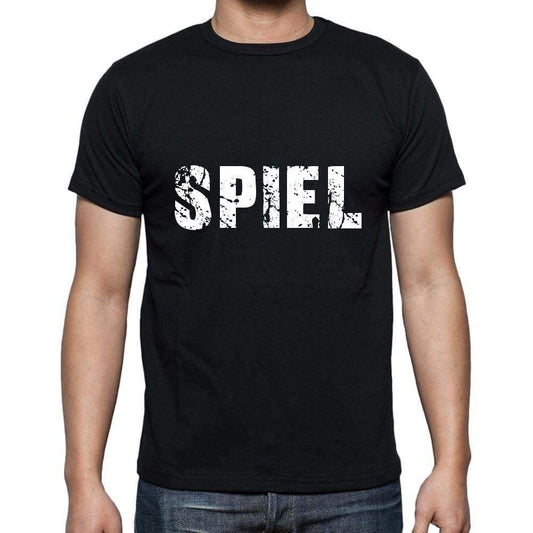 Spiel Mens Short Sleeve Round Neck T-Shirt 5 Letters Black Word 00006 - Casual