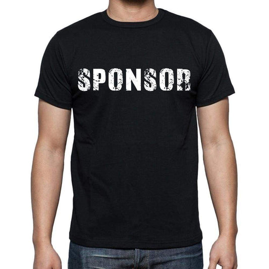 Sponsor Mens Short Sleeve Round Neck T-Shirt Black T-Shirt En