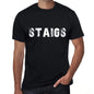 Staigs Mens Vintage T Shirt Black Birthday Gift 00554 - Black / Xs - Casual