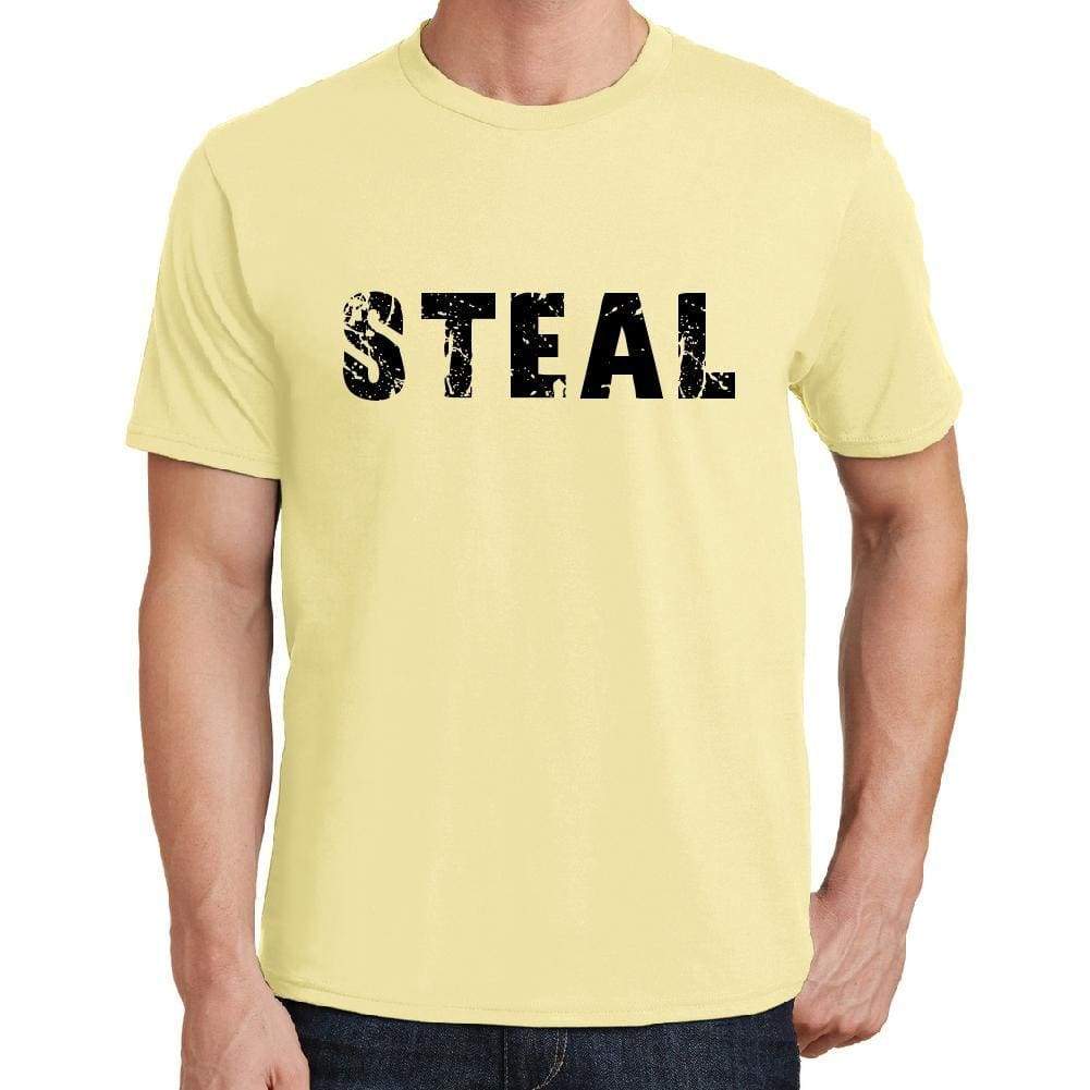 Steal Mens Short Sleeve Round Neck T-Shirt 00043 - Yellow / S - Casual