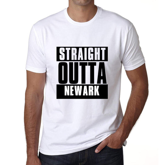 Straight Outta Newark Mens Short Sleeve Round Neck T-Shirt 00027 - White / S - Casual