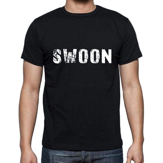 swoon Men's Short Sleeve Round Neck T-shirt , 5 letters Black , word 00006 - Ultrabasic