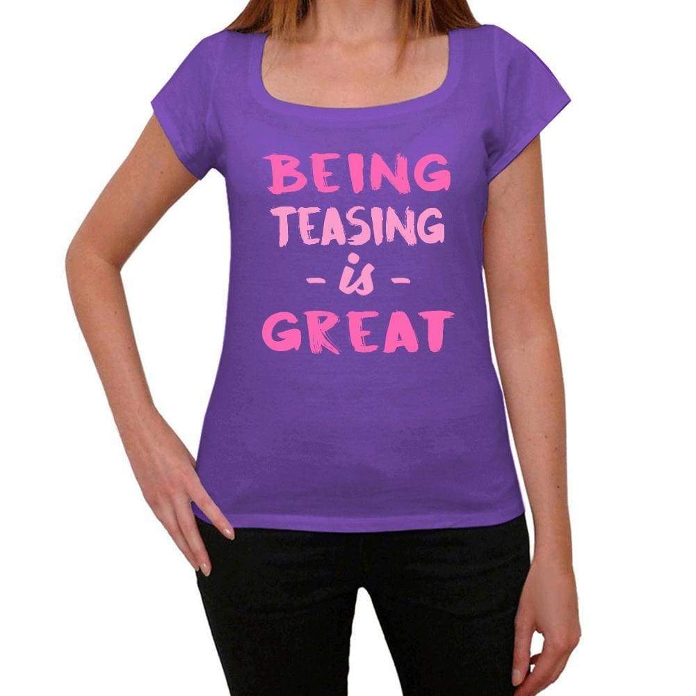 Teasing Being Great Purple Womens Short Sleeve Round Neck T-Shirt Gift T-Shirt 00336 - Purple / Xs - Casual