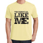 Technical Like Me Yellow Mens Short Sleeve Round Neck T-Shirt 00294 - Yellow / S - Casual