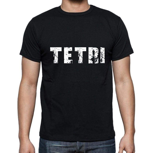 Tetri Mens Short Sleeve Round Neck T-Shirt 5 Letters Black Word 00006 - Casual