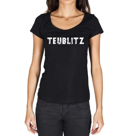Teublitz German Cities Black Womens Short Sleeve Round Neck T-Shirt 00002 - Casual