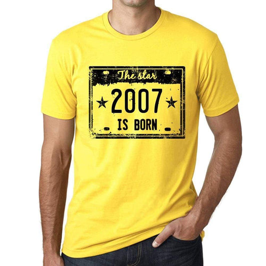 The Star 2007 Is Born Mens T-Shirt Yellow Birthday Gift 00456 - Yellow / Xs - Casual