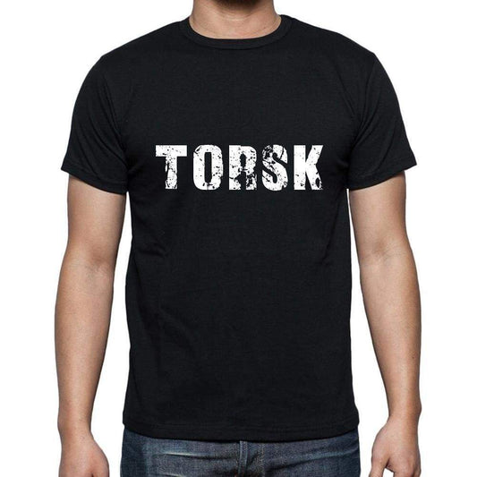 Torsk Mens Short Sleeve Round Neck T-Shirt 5 Letters Black Word 00006 - Casual