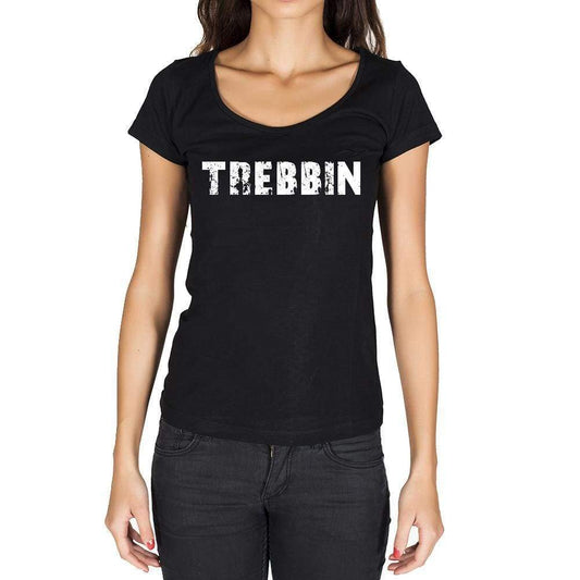 Trebbin German Cities Black Womens Short Sleeve Round Neck T-Shirt 00002 - Casual
