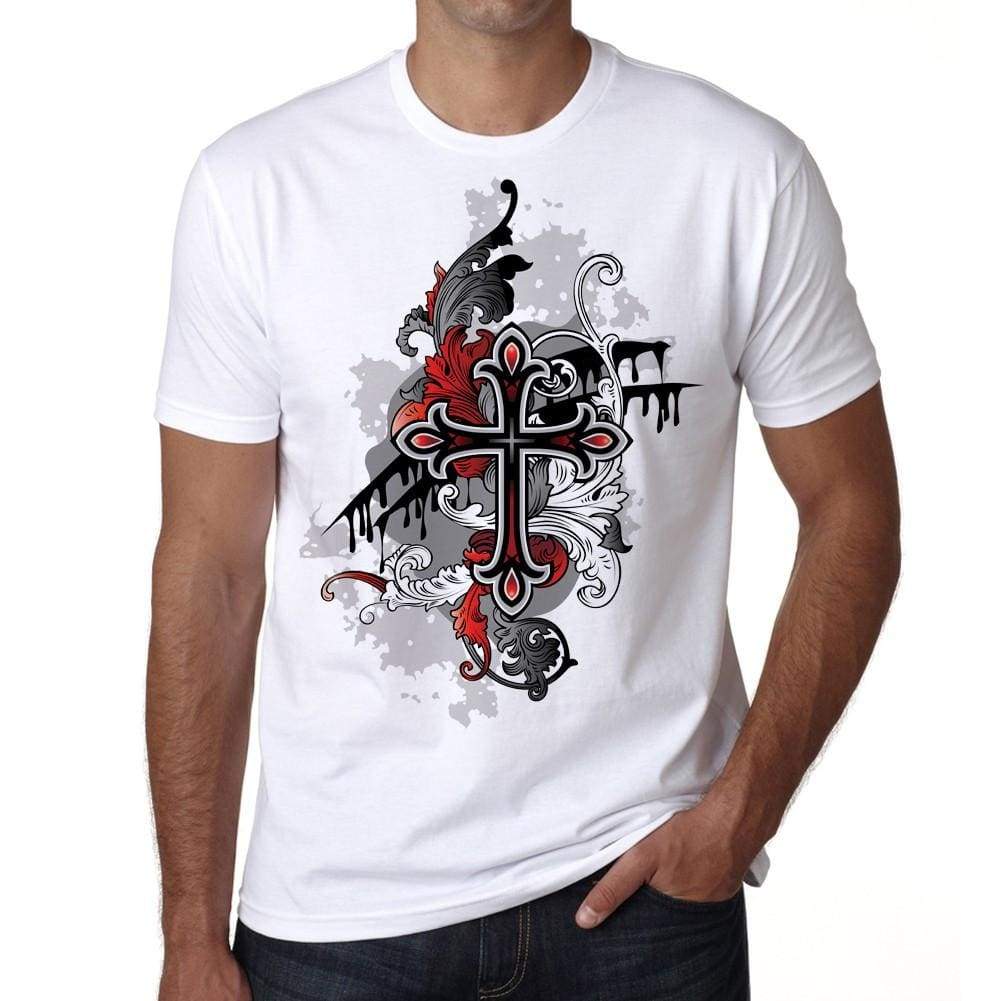 Tribal Gothic Tattoo Mens White Tee 100% Cotton 00162