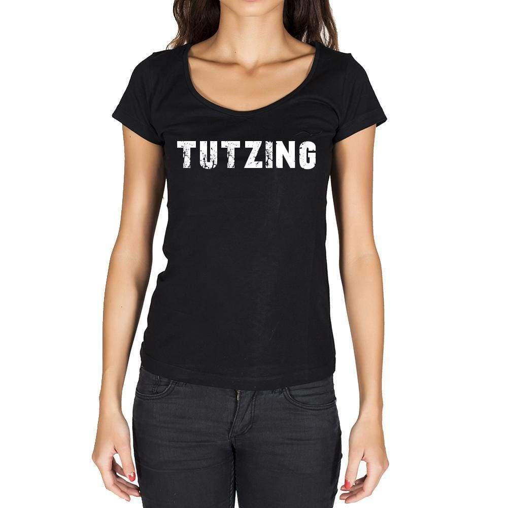 Tutzing German Cities Black Womens Short Sleeve Round Neck T-Shirt 00002 - Casual