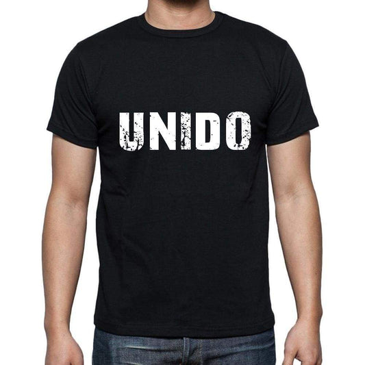 Unido Mens Short Sleeve Round Neck T-Shirt 5 Letters Black Word 00006 - Casual