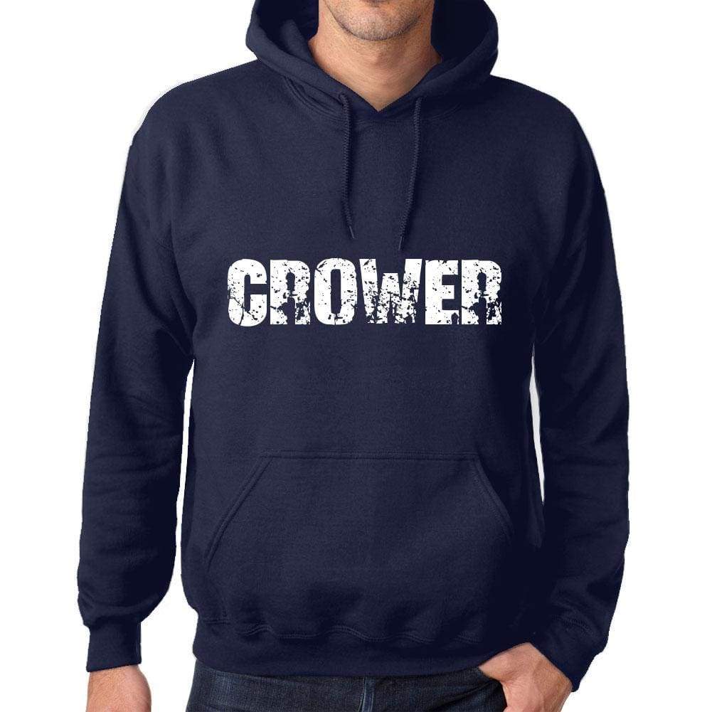 Unisex Printed Graphic Cotton Hoodie Popular Words Crower French Navy - French Navy / Xs / Cotton - Hoodies