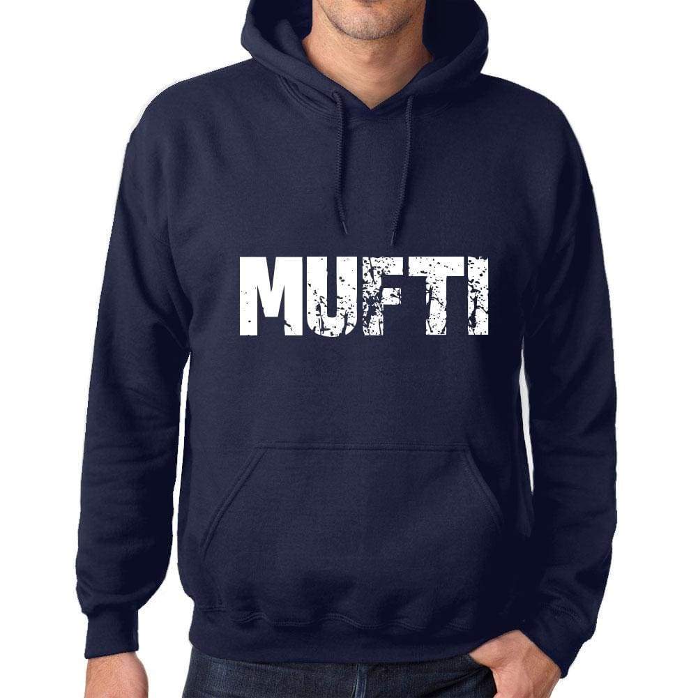 Unisex Printed Graphic Cotton Hoodie Popular Words Mufti French Navy - French Navy / Xs / Cotton - Hoodies