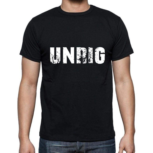 Unrig Mens Short Sleeve Round Neck T-Shirt 5 Letters Black Word 00006 - Casual