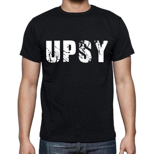 Upsy Mens Short Sleeve Round Neck T-Shirt 4 Letters Black - Casual