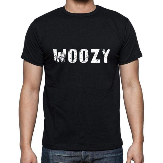 Woozy Mens Short Sleeve Round Neck T-Shirt 5 Letters Black Word 00006 - Casual