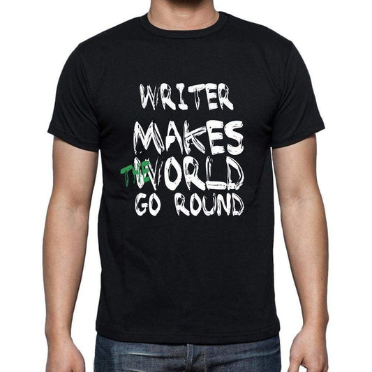 Writer World Goes Arround Mens Short Sleeve Round Neck T-Shirt 00082 - Black / S - Casual