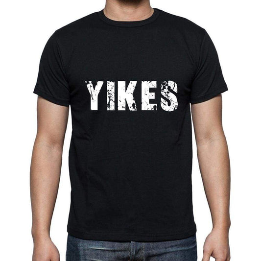 Yikes Mens Short Sleeve Round Neck T-Shirt 5 Letters Black Word 00006 - Casual