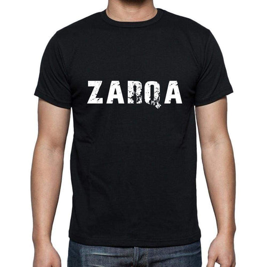 Zarqa Mens Short Sleeve Round Neck T-Shirt 5 Letters Black Word 00006 - Casual